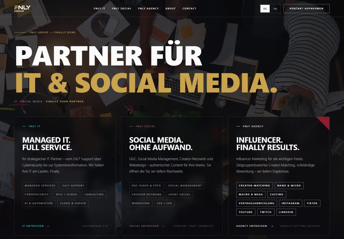 Startseite von FNLY Group