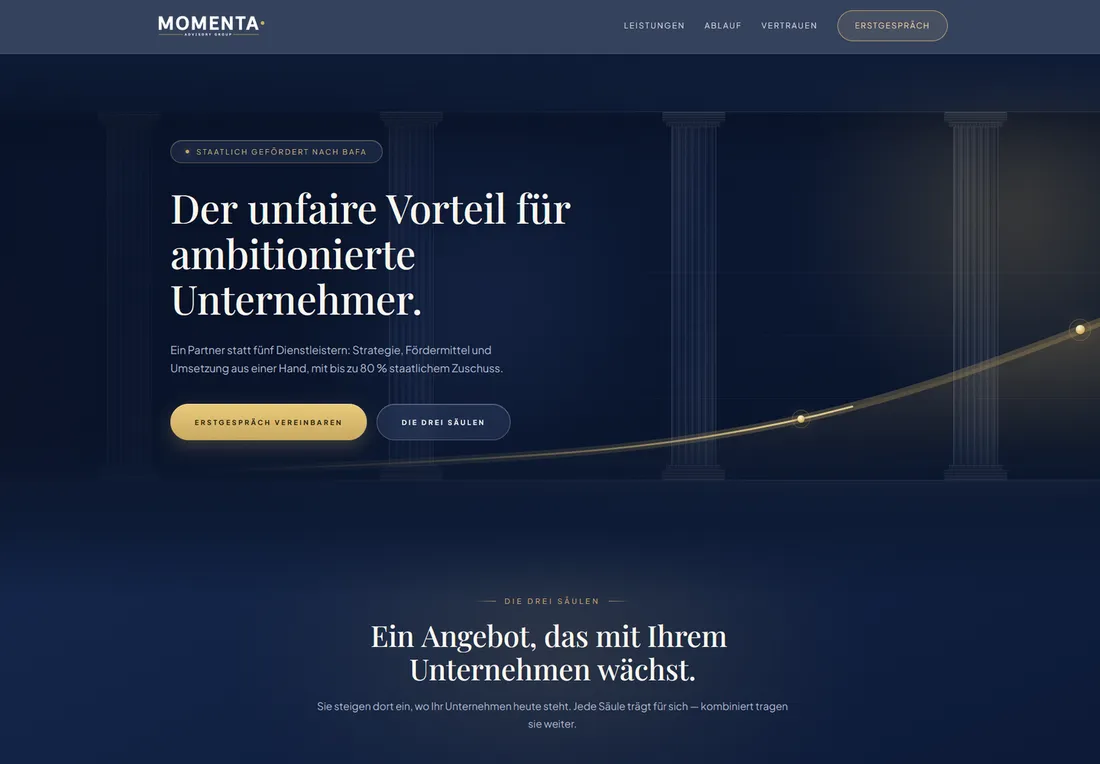 Startseite von Momenta Advisory Group
